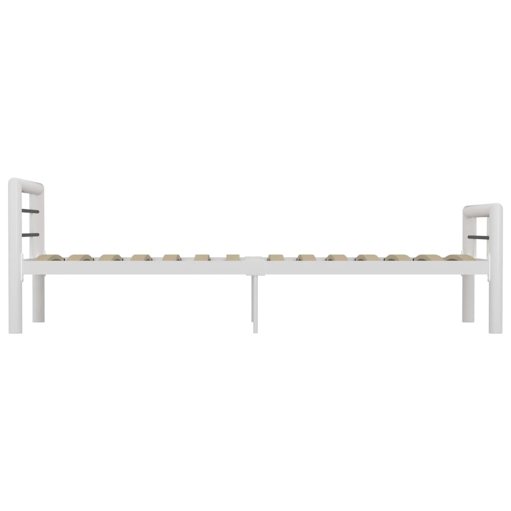 Estrutura de cama 90x200 cm metal branco e preto