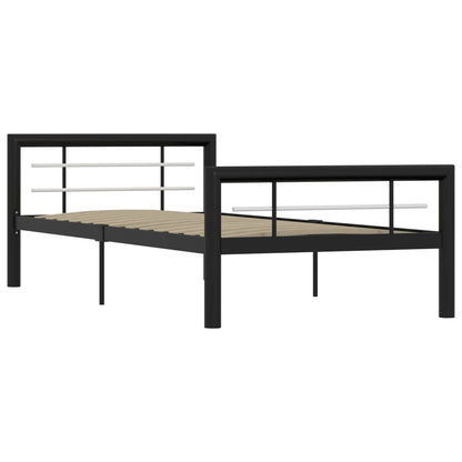 Estrutura de cama 90x200 cm metal preto e branco