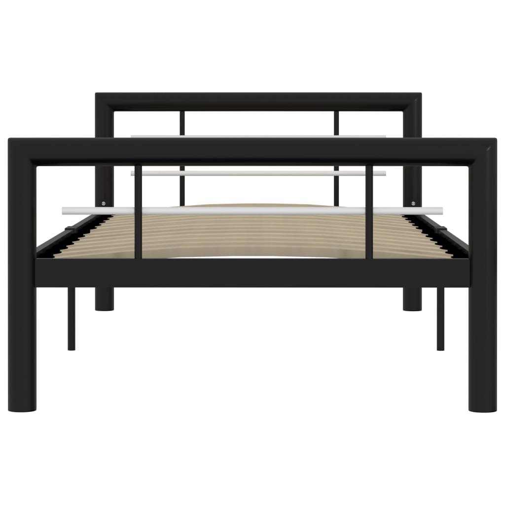 Estrutura de cama 90x200 cm metal preto e branco