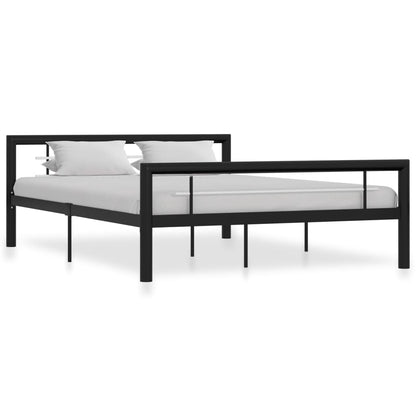 Estrutura de cama 120x200 cm metal preto e branco