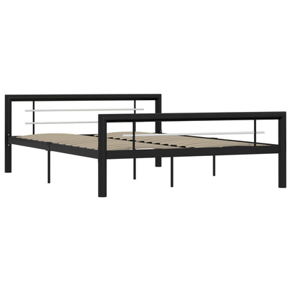 Estrutura de cama 120x200 cm metal preto e branco