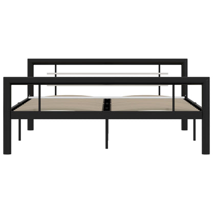 Estrutura de cama 120x200 cm metal preto e branco