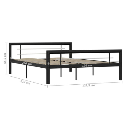 Estrutura de cama 120x200 cm metal preto e branco