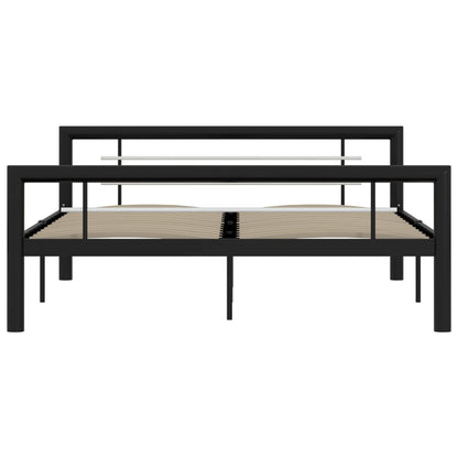 Estrutura de cama 140x200 cm metal preto e branco