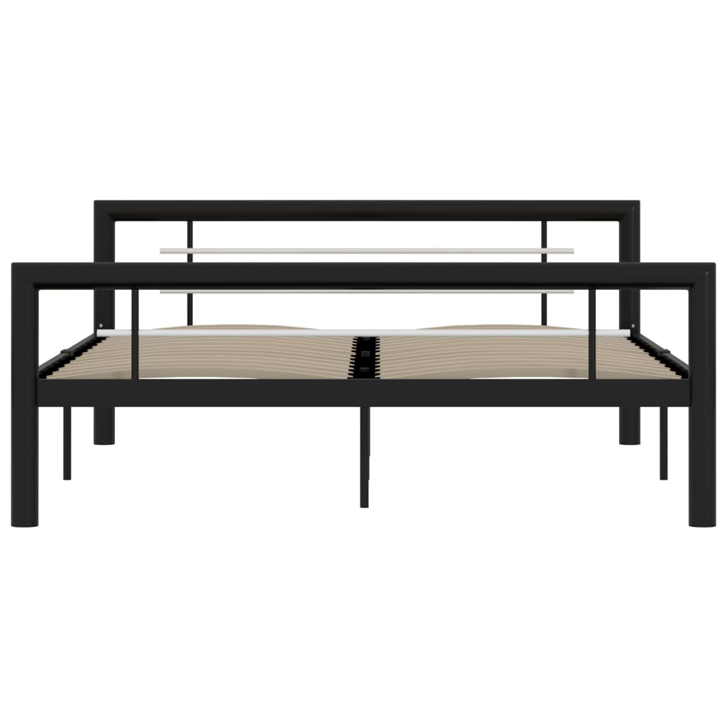 Estrutura de cama 160x200 cm metal preto e branco