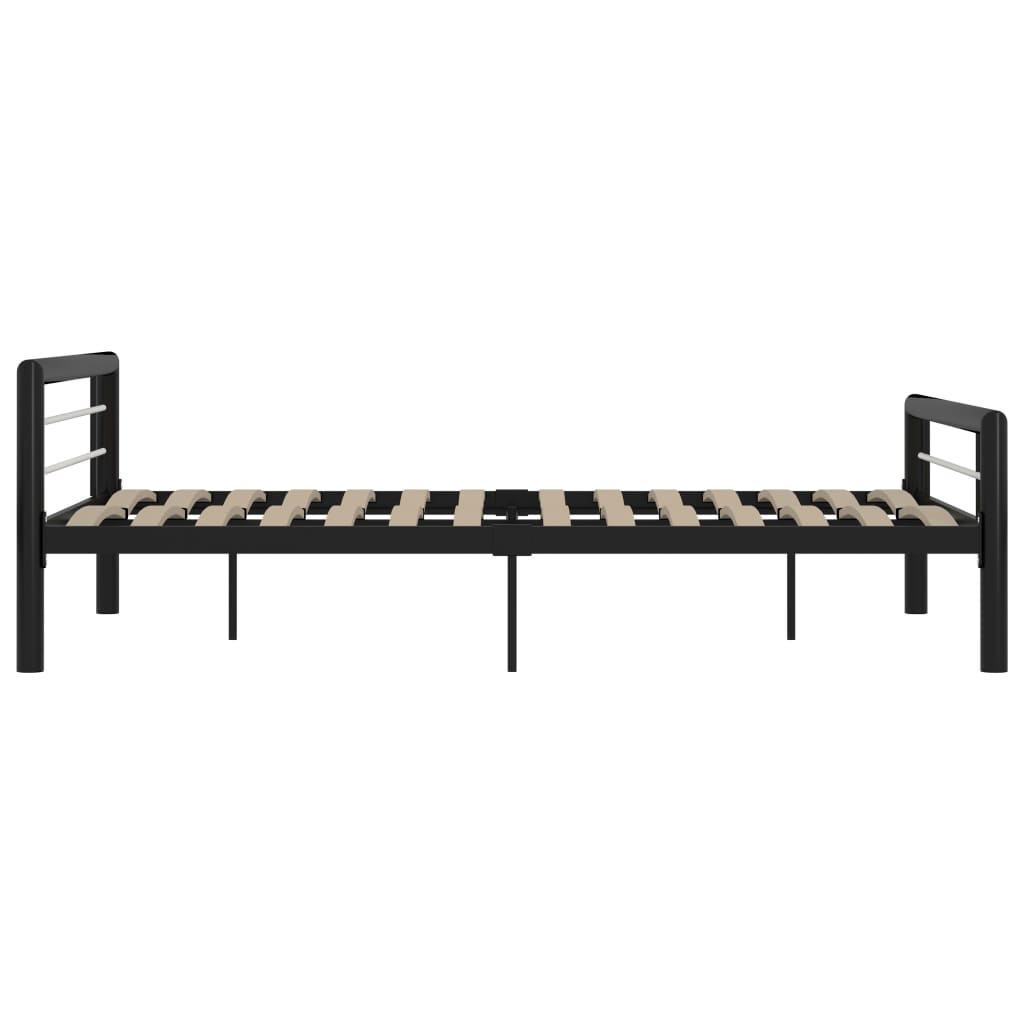 Estrutura de cama 160x200 cm metal preto e branco