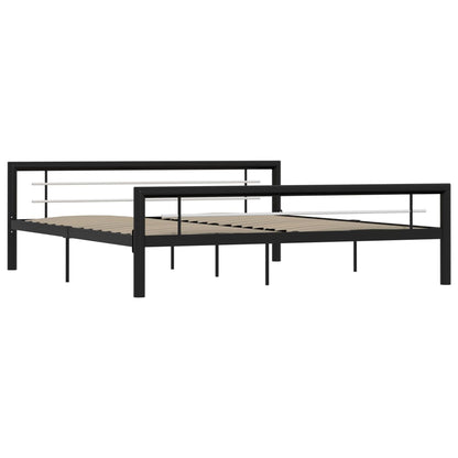 Estrutura de cama 180x200 cm metal preto e branco