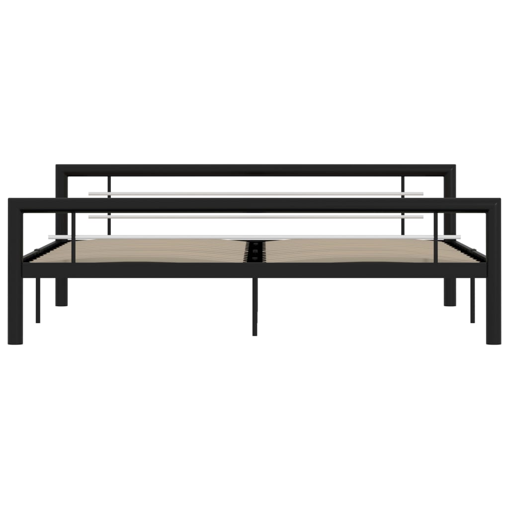 Estrutura de cama 180x200 cm metal preto e branco