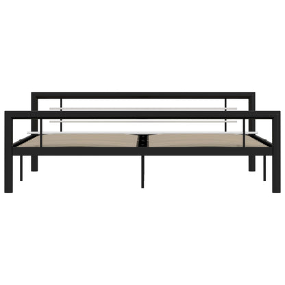 Estrutura de cama 180x200 cm metal preto e branco