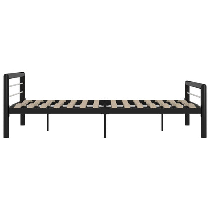 Estrutura de cama 180x200 cm metal preto e branco