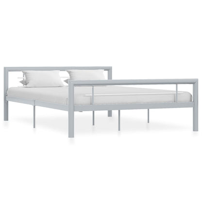 Estrutura de cama 120x200 cm metal cinzento e branco