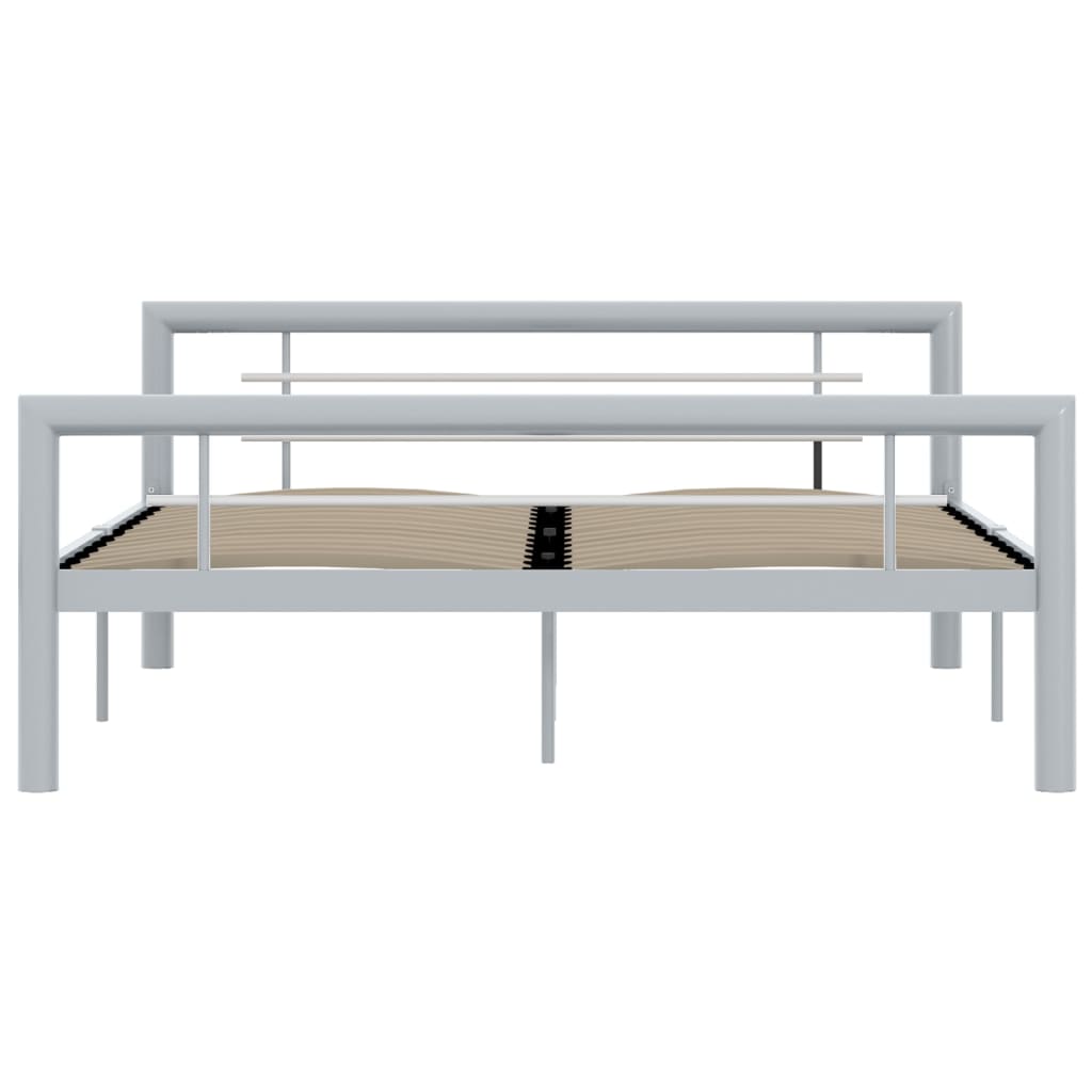 Estrutura de cama 120x200 cm metal cinzento e branco