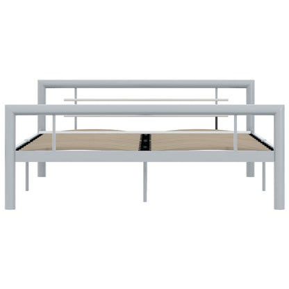 Estrutura de cama 120x200 cm metal cinzento e branco