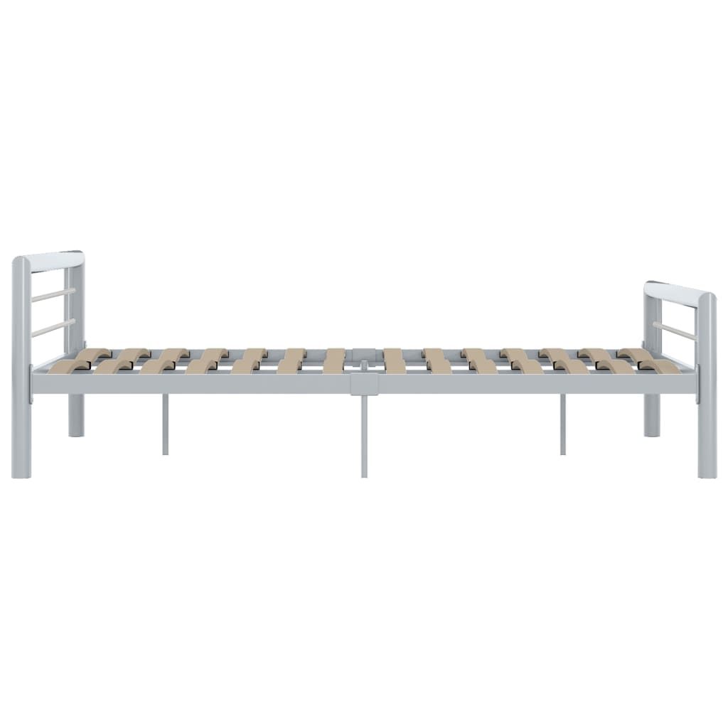 Estrutura de cama 120x200 cm metal cinzento e branco