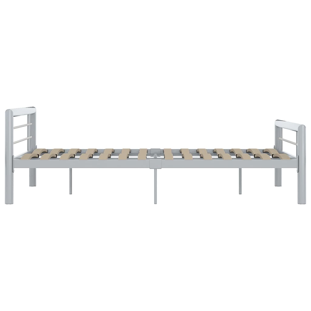 Estrutura de cama 160x200 cm metal cinzento e branco