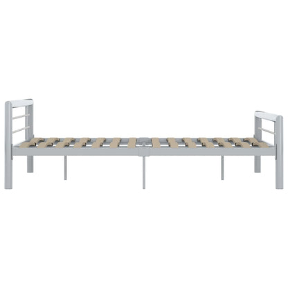 Estrutura de cama 160x200 cm metal cinzento e branco