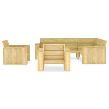 4 pcs conjunto lounge de jardim madeira de pinho impregnada