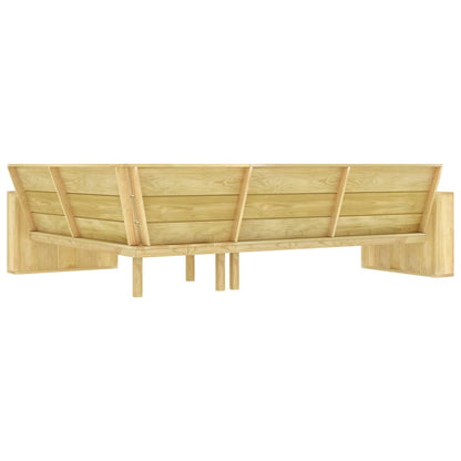 4 pcs conjunto lounge de jardim madeira de pinho impregnada