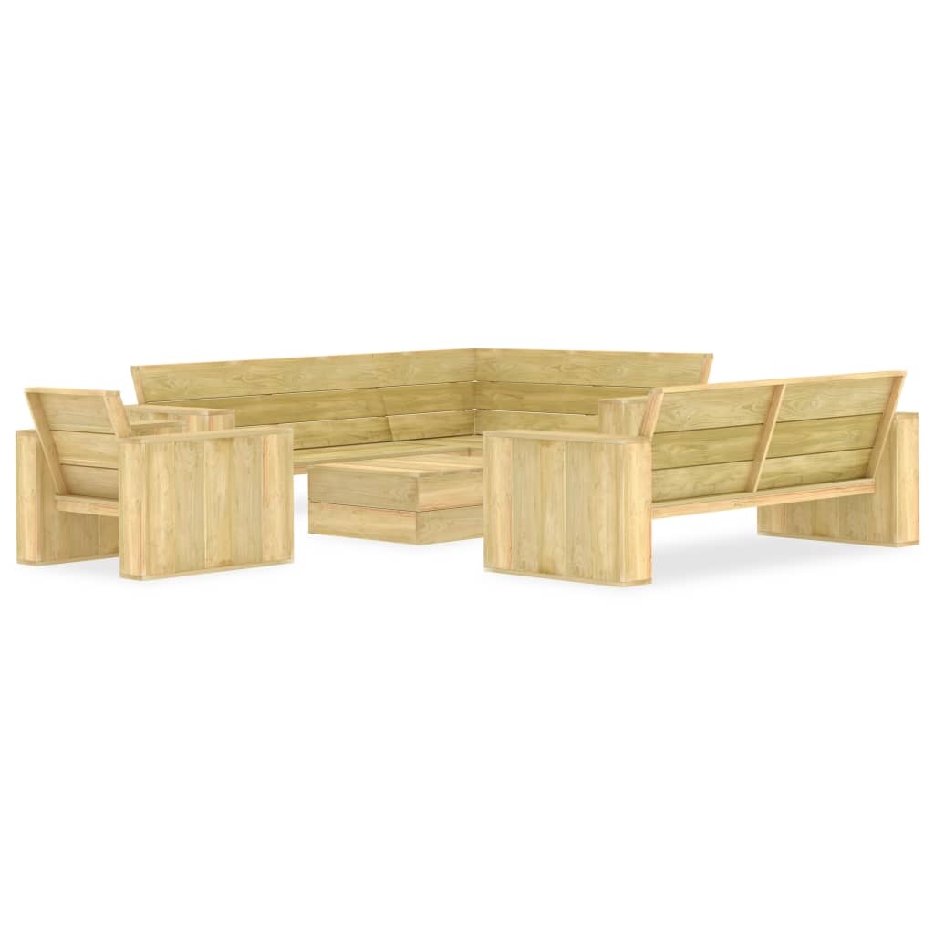 4 pcs conjunto lounge de jardim madeira de pinho impregnada