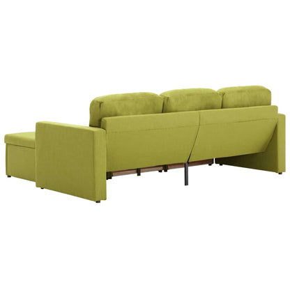 Sofá-cama modular de 3 lugares tecido verde