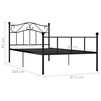 Estrutura de cama 90x200 cm metal preto