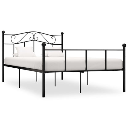 Estrutura de cama em metal 140x200 cm preto