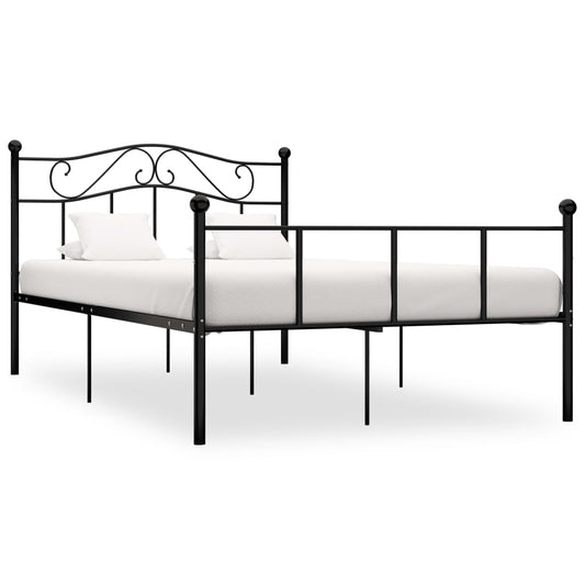 Estrutura de cama em metal 140x200 cm preto