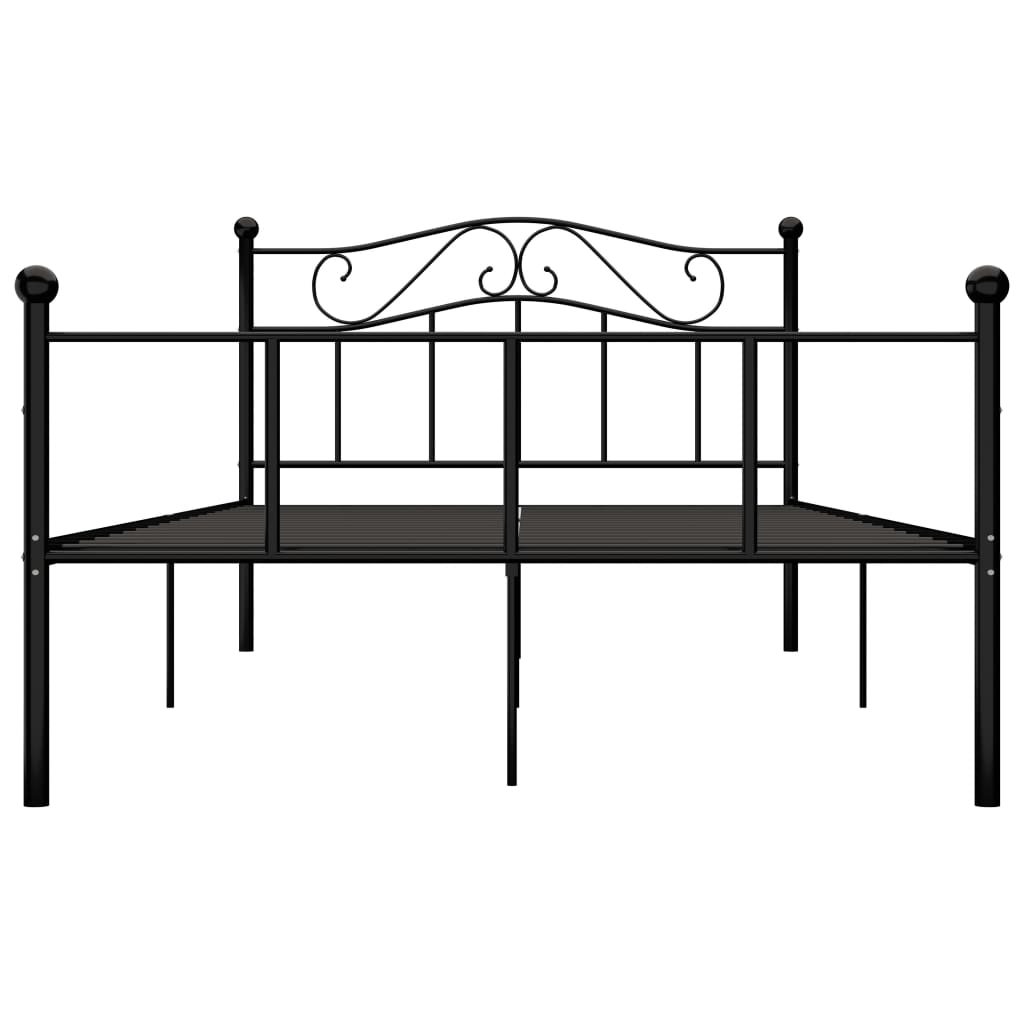 Estrutura de cama em metal 140x200 cm preto