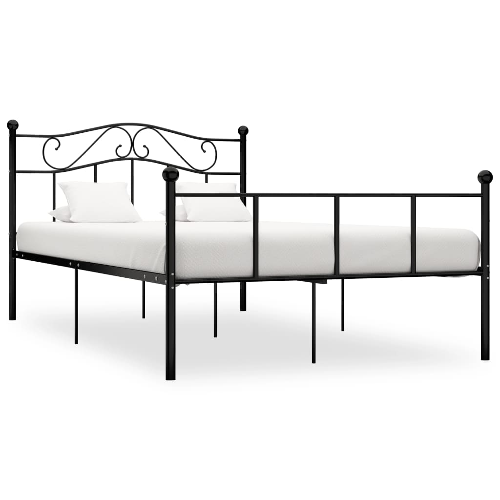 Estrutura de cama em metal preto 160x200 cm