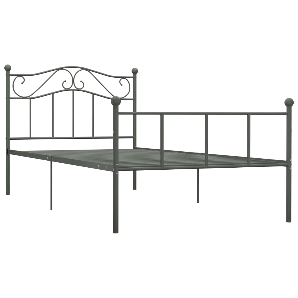 Estrutura de cama 90x200 cm metal cinzento