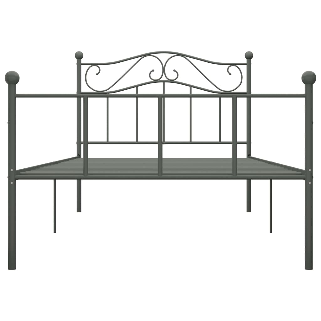 Estrutura de cama 90x200 cm metal cinzento