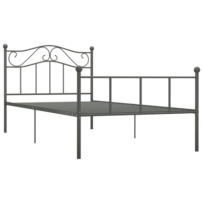 Estrutura de cama 100x200 cm metal cinzento