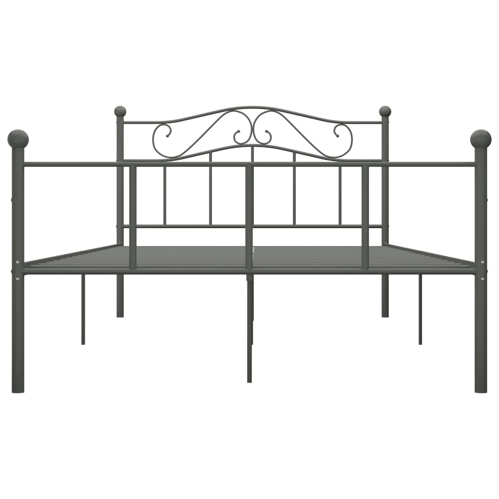 Estrutura de cama metal 140x200 cm cinzento