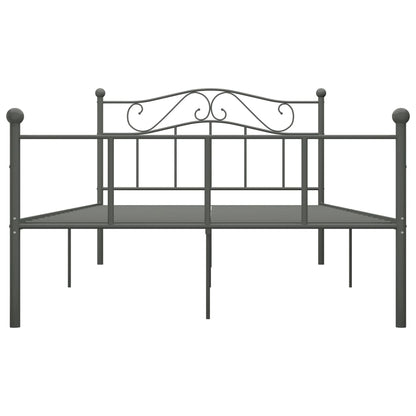 Estrutura de cama metal 140x200 cm cinzento