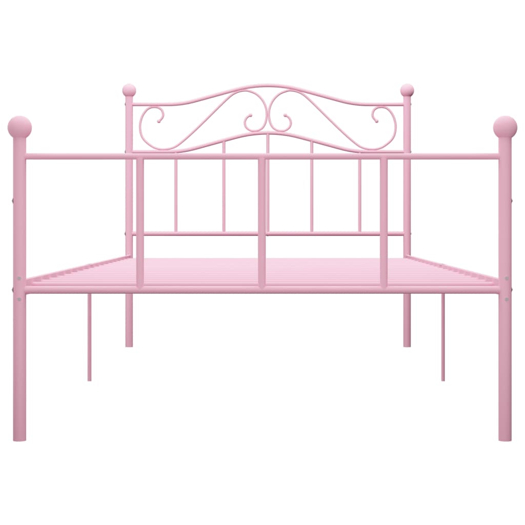 Estrutura de cama 100x200 cm metal rosa