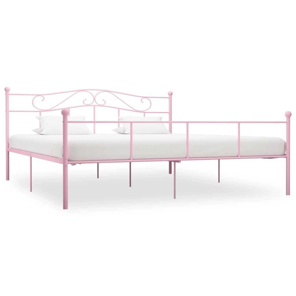 Estrutura de cama 180x200 cm metal rosa