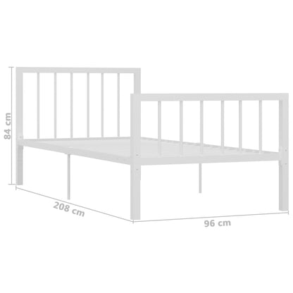 Estrutura de cama metal 90x200 cm branco