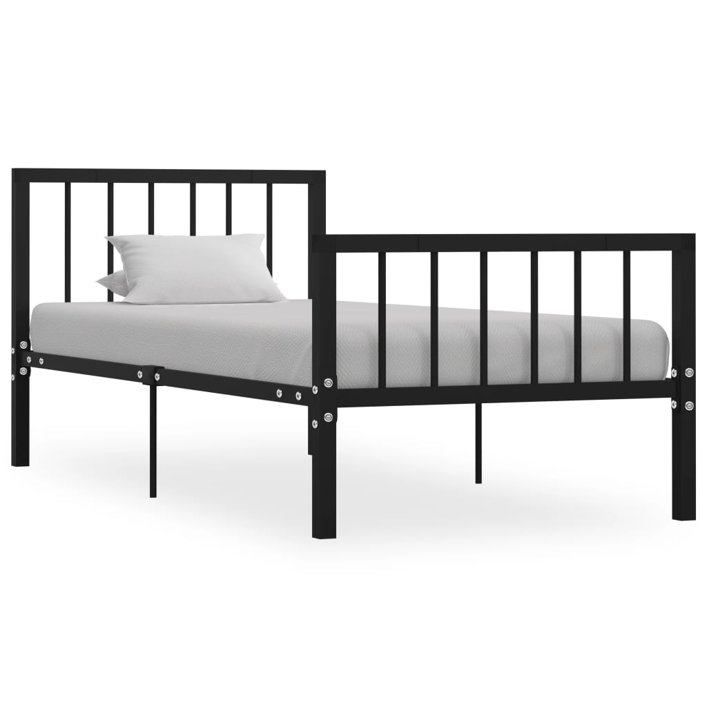 Estrutura de cama 100x200 cm metal preto