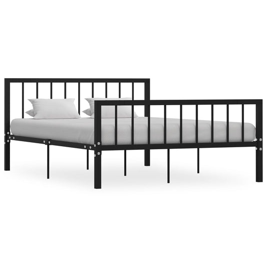 Estrutura de cama em metal 140x200 cm preto