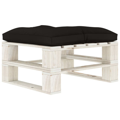 6 pcs conjunto lounge de jardim em paletes c/ almofadões preto