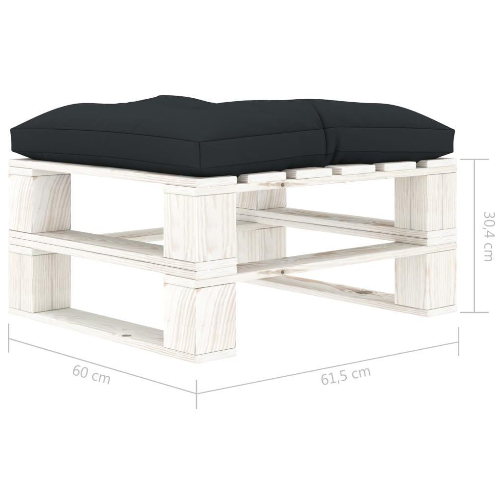 4 pcs conjunto lounge jardim em paletes c/ almofadões antracite