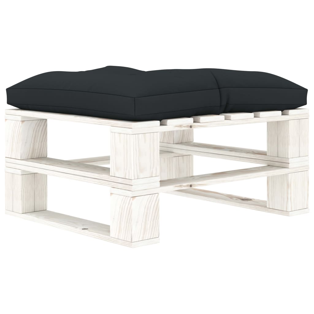 4 pcs conjunto lounge jardim em paletes c/ almofadões antracite