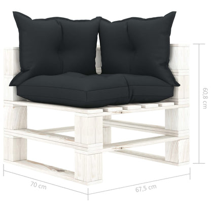 8pcs conj. lounge jardim paletes + almofadões madeira antracite