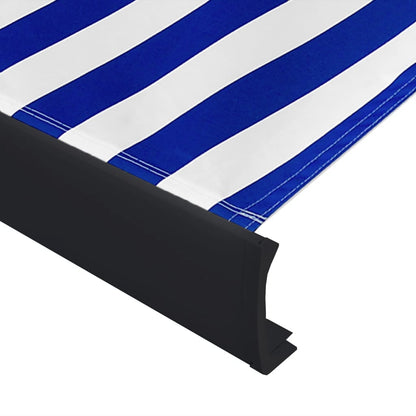 Toldo motorizado com caixa 400x300 cm azul e branco