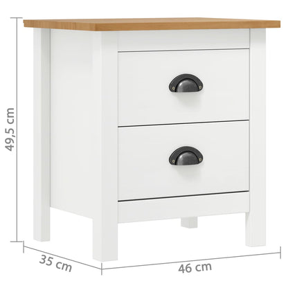 Mesas cabeceira Hill 2 pcs 46x35x49,5cm pinho branco