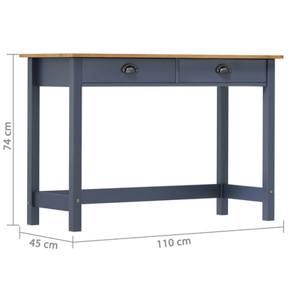 Mesa consola Hill c/ 2 gavetas 110x45x74cm pinho maciço cinza