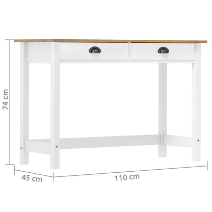 Mesa consola Hill c/ 2 gavetas 110x45x74 cm pinho maciço