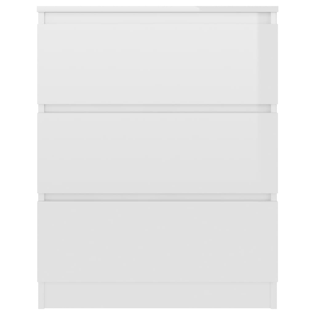 Cómoda Paris - Com 3 Gavetas - Cor Branco Brilhante - 60x35x76 cm - Derivados de Madeira