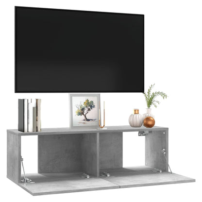 Móvel de TV Lude de Parede de 100cm - Cinzento Cimento - Design Moderno