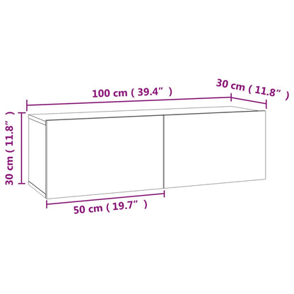 Móvel de TV Lude de Parede de 100cm - Cinzento Cimento - Design Moderno